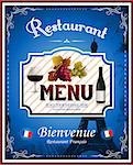 Vintage french restaurant menu and poster design eps 10