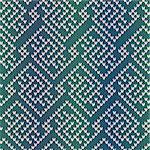 Geometric seamless vector knitting pattern in blue, turquoise and white colors