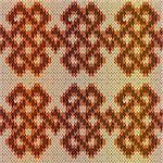 Geometric seamless knitting vector pattern in warm hues