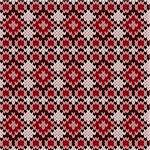 Geometric seamless knitted vector pattern in red hues