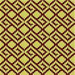 Geometric seamless knitted vector pattern in yellow and brown colors