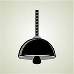Vector illustration of black colored ceiling lamp icon.