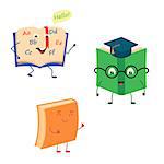 Set of funny characters from books. Vector illustration in cartoon style on a white background.