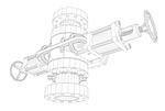 Blowout preventer. Wire frame style. Vector rendering of 3d. Concept of the oil industry