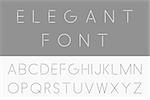 Thin minimalistic font. Vector english alphabet - Elegant design.