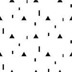 Vector seamless pattern with geometric simple shapes. Black and white rectangles triangles fine print background.