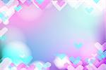 Vivid bokeh with hearts in soft color. Background with highlights. vector