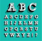 Retro alphabet. Vector illustration.
