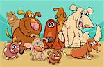 Cartoon Illustration of Funny Dogs Animal Characters