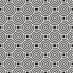Vector seamless geometric pattern composed with circles and lines. Modern stylish rounded stripes texture. Repeating abstract decorative background