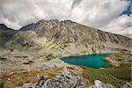 Valley with beautiful alpine lake ander highest peak of Tatra Mountains - Gerlachovsky stit