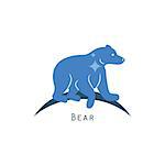 Polar bear logo concept vector. Blue cartoon wild animal logotype.