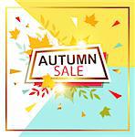Abstract vector background for seasonal autumn sale. Shining banner in retro style.