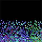 abstract vector square pixel mosaic background - violet and teal