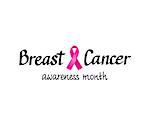 Breast cancer awareness month vector pink ribbon and calligraphy design