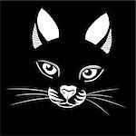 Cat head vector animal illustration for t-shirt. Sketch tattoo design.