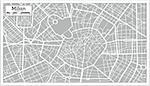 Milan Map in Retro Style. Hand Drawn. Vector Illustration.
