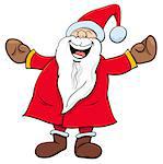 Cartoon Illustration of Happy Santa Claus Christmas Character
