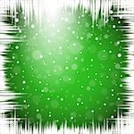 Christmas snowflakes and icicles on green background. Vector illustration