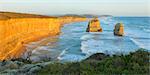 Limestone Stacks of the Twelve Apostles along the coastal shoreline at Princetown, Great Ocean Road in Victoria, Australia