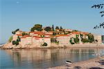 Sveti Stefan and beach, Montenegro, Europe