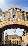 The Bridge of Sighs (Hertford Bridge) and the Sheldonian Theatre, Oxford University, Oxford, Oxfordshire, England, United Kingdom, Europe