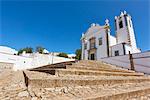 Wide angle shot of Matriz Church of Estoi, Algarve, Portugal, Europe