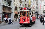 Historic Tram, Istiklal Caddesi, Main Shopping Street, Beyoglu District, Istanbul, Turkey, Europe