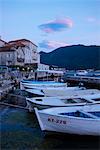 Perast at twilight, Bay of Kotor, Montenegro, Europe