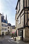 The old streets of Quimper, Finistere, Brittany, France, Europe