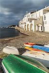 Rowing boats at waters edge, Cadaques, on the Costa Brava, Spain