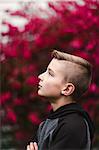 Profile portrait of boy looking away