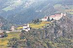 View of Sabiona Monastery and its vineyards. Chiusa, Val d'Isarco, Bolzano, Trentino Alto Adige - Sudtirol, Italy, Europe.