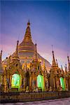 Yangon, Myanmar (Burma). Shwedagon pagoda at sunrise.