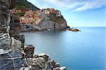 Europe, Italy, Liguria, Cinque Terre. Manarola among the rocks