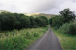 Rural single track road near Glenade, County Leitrim, Ireland.