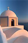 Colourful Catholic Church of St. Stylianos, Fira, Santorini, Cyclades Islands, Greek Islands, Greece, Europe