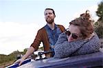 Couple on canal boat