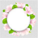 Apple Tree Flowers With Speech Bubble Gradient Mesh, Vector Illustration