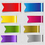 Red Discount Ribbons, Vector Illustration