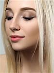 Portrait of young beautiful blonde woman. Skin treatment, cosmetics and beautician concept