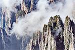 Clouds above the peaks of Huangshan National park. China.
