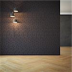 empty room with light, 3d rendering