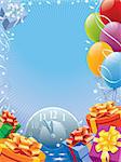 Background with design elements for the poster celebrating New Year