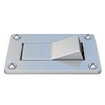 Blank, silver, power switch button. Side view. 3D render illustration isolated on white background
