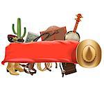 Vector Festive Cowboy Banner isolated on white background