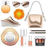 Vector Fashion Accessories Set 6 isolated on white background