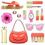 Vector Fashion Accessories Set 7 isolated on white background