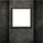 3D render of a picture frame on a grunge style brick wall texture background