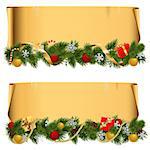 Vector Christmas Scroll Set 1 isolated on white background